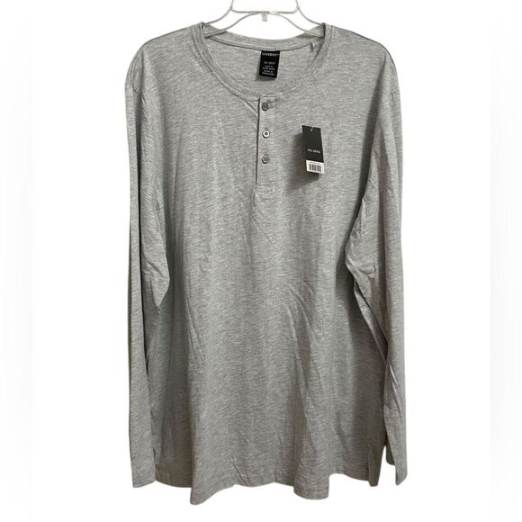 NWT Livergy Long Sleeves Henley Shirt Men's Size XXL Grey Pullover Casual Soft - Picture 1 of 13